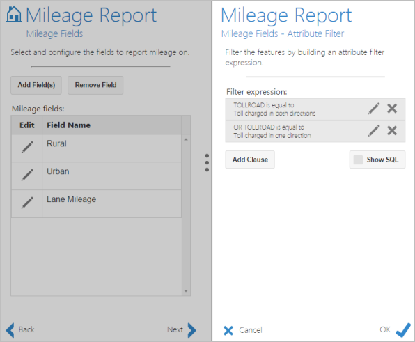 Add an attribute filter to the Toll Road layer.